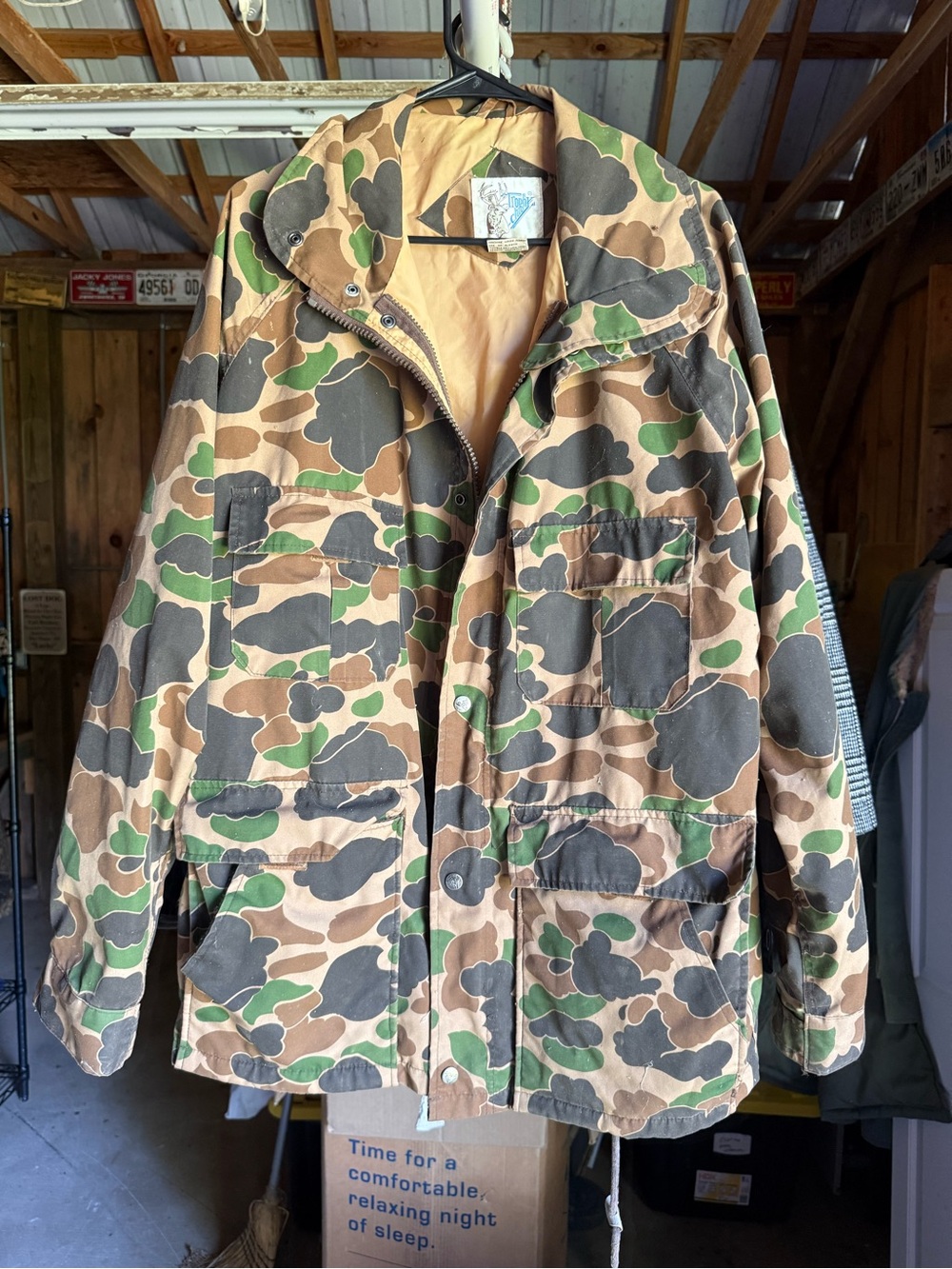 Men's Military Field Jacket - Woodland Camo Brown/Green